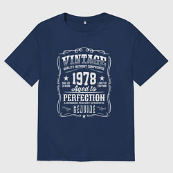 Футболка оверсайз мужская Винтаж 1978 года, выдержанный до совершенства, цвет: тёмно-синий