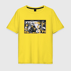 Футболка оверсайз мужская Спрингфилд ГерникаСимпсоны в версии Герники, цвет: желтый