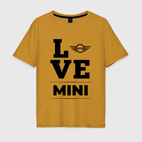 Мужская футболка оверсайз Mini Love Classic / Горчичный – фото 1