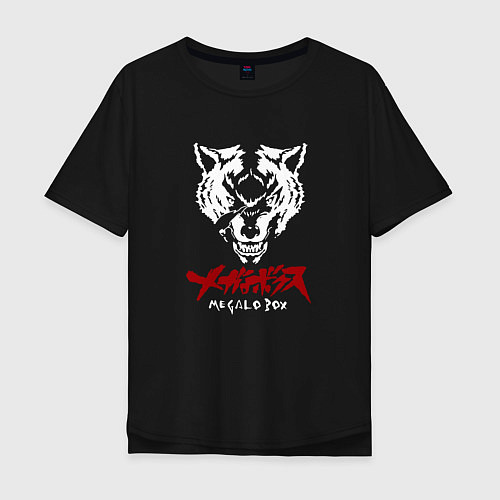 Мужская футболка оверсайз Megalo box Wolf / Черный – фото 1