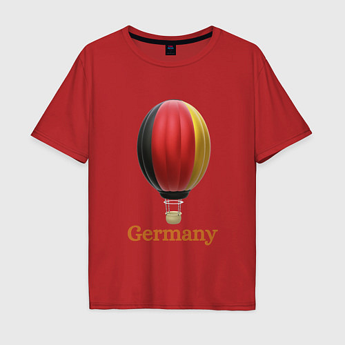 Мужская футболка оверсайз 3d aerostat German flag / Красный – фото 1