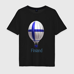 Мужская футболка оверсайз 3d aerostat Finland flag