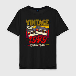 Мужская футболка оверсайз Винтаж 1979 оригинальные запчасти аудиокассеты