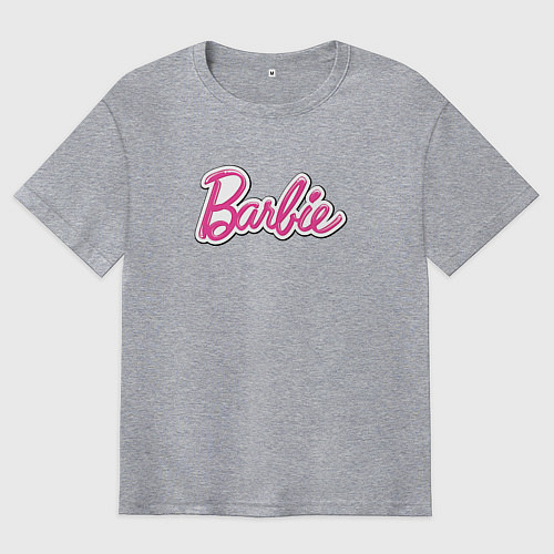 Мужская футболка оверсайз Barbie logo / Меланж – фото 1
