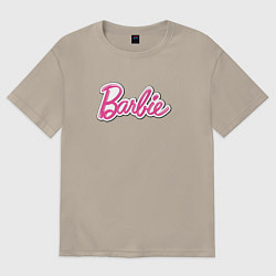 Футболка оверсайз мужская Barbie logo, цвет: миндальный