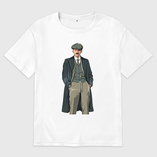 Мужская футболка оверсайз Артур Шелби арт сериал / Белый – фото 1