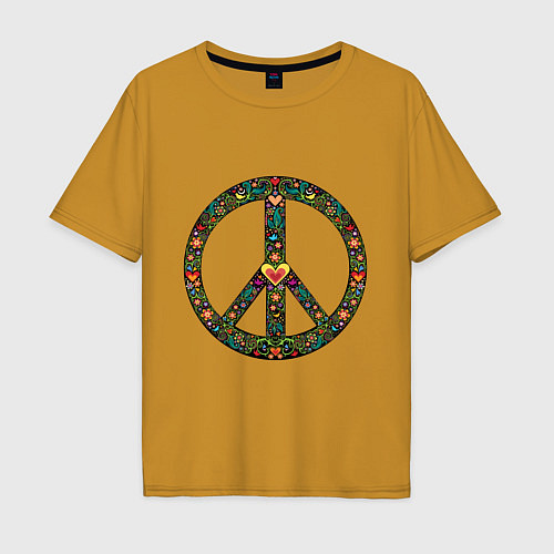 Мужская футболка оверсайз Pacific symbol / Горчичный – фото 1