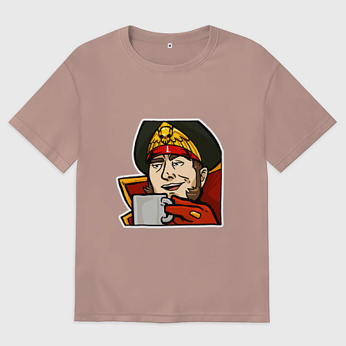 Мужская футболка оверсайз Ciaphas Cain Mug mug / Пыльно-розовый – фото 1