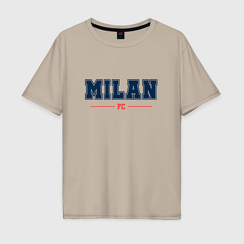 Мужская футболка оверсайз Milan FC Classic / Миндальный – фото 1