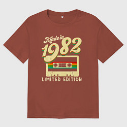 Футболка оверсайз мужская Сделано в 1982 году, ограниченная серия, цвет: кирпичный