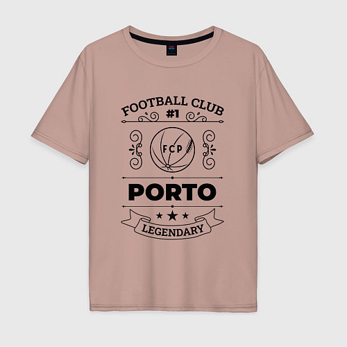 Мужская футболка оверсайз Porto: Football Club Number 1 Legendary / Пыльно-розовый – фото 1