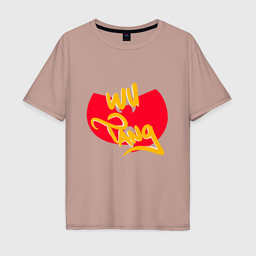 Мужская футболка оверсайз Wu-Tang Red / Пыльно-розовый – фото 1