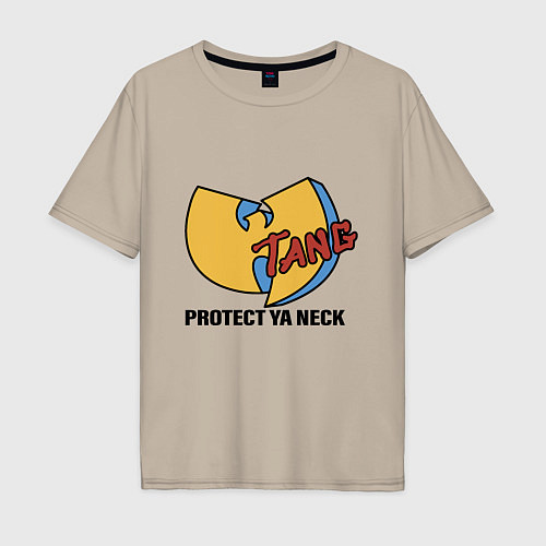 Мужская футболка оверсайз Wu-Tang - Protect Ya Neck / Миндальный – фото 1