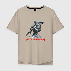 Мужская футболка оверсайз Райден из Metal Gear Rising с мечом
