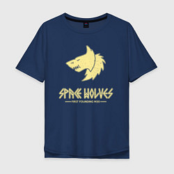 Мужская футболка оверсайз Космические волки лого винтаж