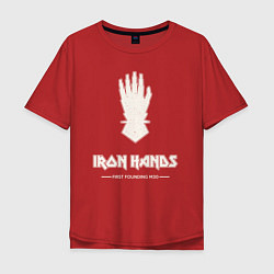 Футболка оверсайз мужская Железные руки лого винтаж, цвет: красный