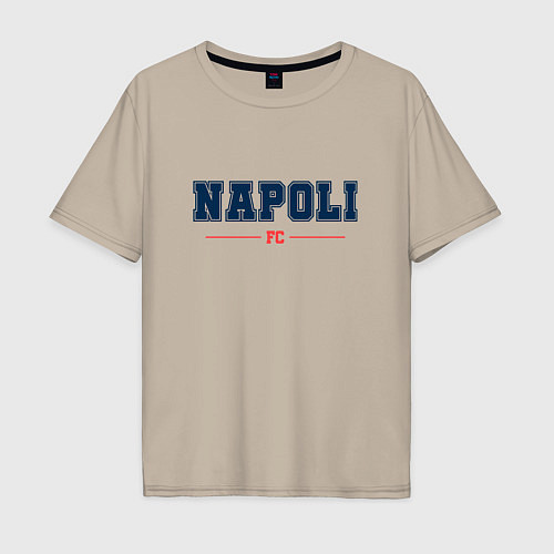 Мужская футболка оверсайз Napoli FC Classic / Миндальный – фото 1