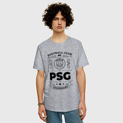 Футболка оверсайз мужская PSG: Football Club Number 1 Legendary, цвет: меланж — фото 2