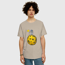 Футболка оверсайз мужская Moon Man, цвет: миндальный — фото 2
