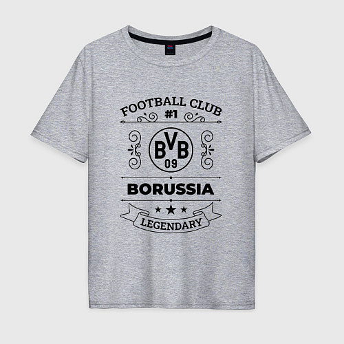 Мужская футболка оверсайз Borussia: Football Club Number 1 Legendary / Меланж – фото 1