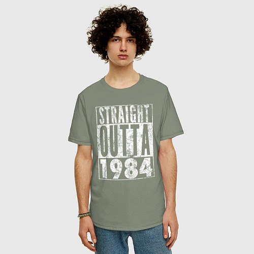 Мужская футболка оверсайз Прямиком из 1984 / Авокадо – фото 3