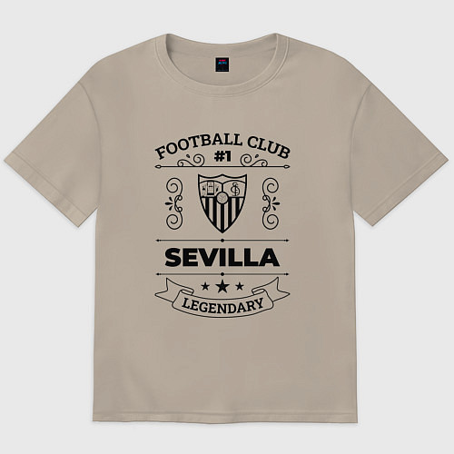 Мужская футболка оверсайз Sevilla: Football Club Number 1 Legendary / Миндальный – фото 1