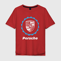 Футболка оверсайз мужская Porsche в стиле Top Gear, цвет: красный