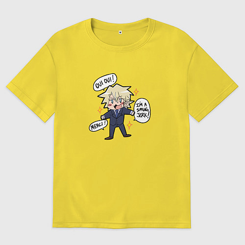 Мужская футболка оверсайз ЛОРАН ТЬЕРРИ Великий притворщик / Желтый – фото 1