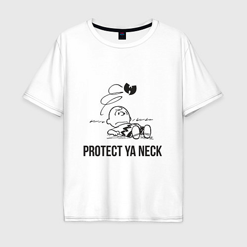 Мужская футболка оверсайз WU Protect Ya Neck / Белый – фото 1