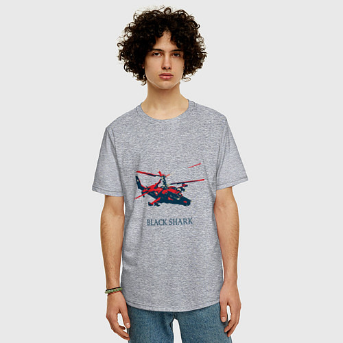 Мужская футболка оверсайз Black Shark / Меланж – фото 3