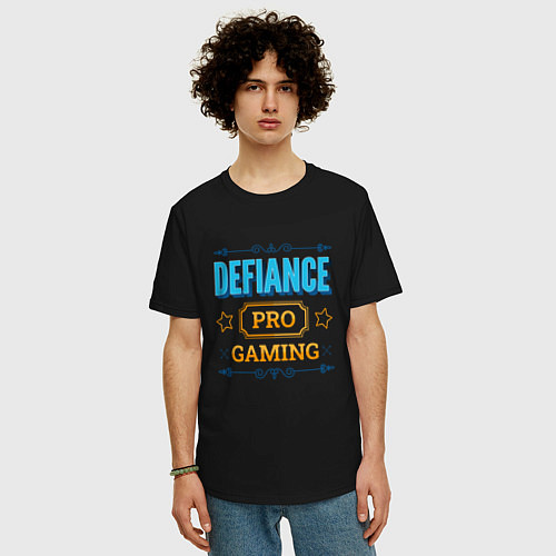 Мужская футболка оверсайз Игра Defiance PRO Gaming / Черный – фото 3