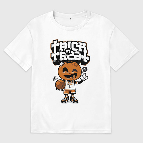 Мужская футболка оверсайз Кошелёк или жизнь - хэллоуин / Белый – фото 1