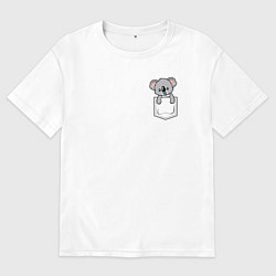 Мужская футболка оверсайз Коала в кармашке