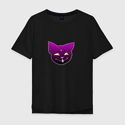 Мужская футболка оверсайз Черный кот Лов