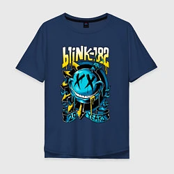 Футболка оверсайз мужская Blink 182 - 20 years, цвет: тёмно-синий