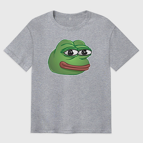 Мужская футболка оверсайз Пепе Лягушонок доволен / Меланж – фото 1