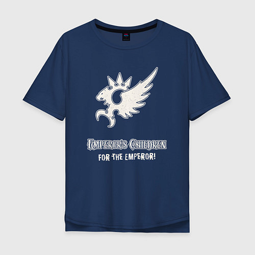 Мужская футболка оверсайз Дети императора хаос винтаж лого / Тёмно-синий – фото 1