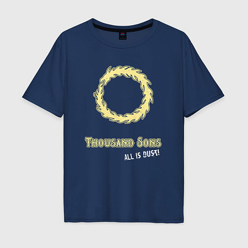Мужская футболка оверсайз Тысяча сынов хаос винтаж лого / Тёмно-синий – фото 1