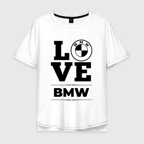 Мужская футболка оверсайз BMW love classic / Белый – фото 1