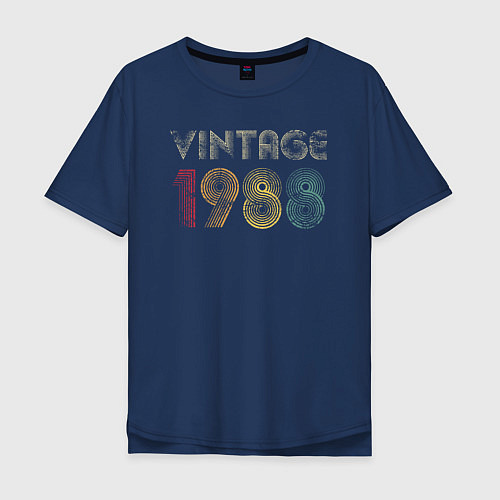 Мужская футболка оверсайз Винтаж 1988 / Тёмно-синий – фото 1