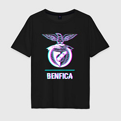 Мужская футболка оверсайз Benfica FC в стиле glitch
