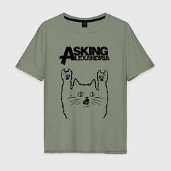 Мужская футболка оверсайз Asking Alexandria - rock cat