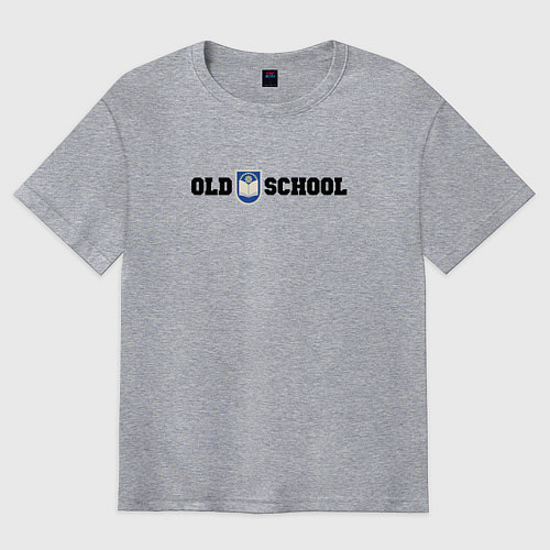 Мужская футболка оверсайз Old school, шеврон старой школы / Меланж – фото 1