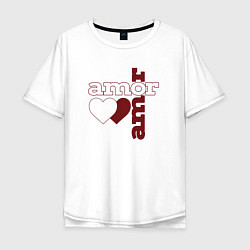 Мужская футболка оверсайз Amor, Amor - два сердца