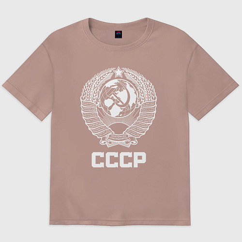 Мужская футболка оверсайз Герб СССР / Пыльно-розовый – фото 1