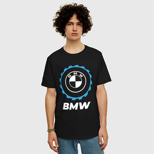 Мужская футболка оверсайз BMW в стиле Top Gear / Черный – фото 3