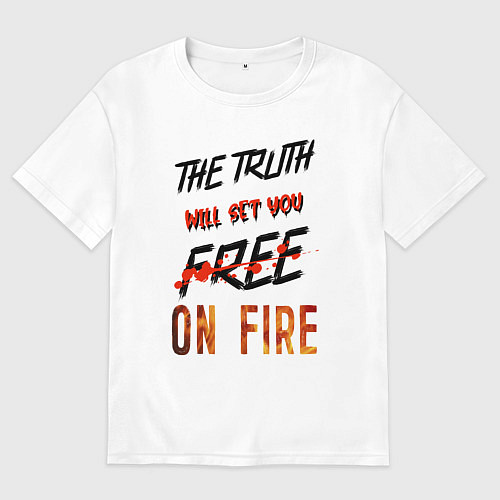 Мужская футболка оверсайз The truth will set you free / Белый – фото 1