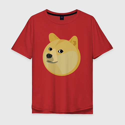 Мужская футболка оверсайз Пухленький Пёс Доге / Красный – фото 1