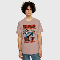 Футболка оверсайз мужская Good knockout, цвет: пыльно-розовый — фото 2