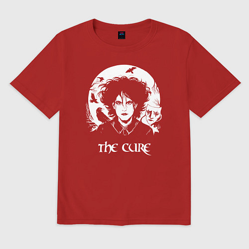 Мужская футболка оверсайз The Cure арт Роберт Смит / Красный – фото 1